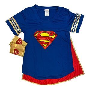 Supergirl - Supergirl Women's T-Shirt, Removable Cape, Glasses & Wrist Cuffs Cos